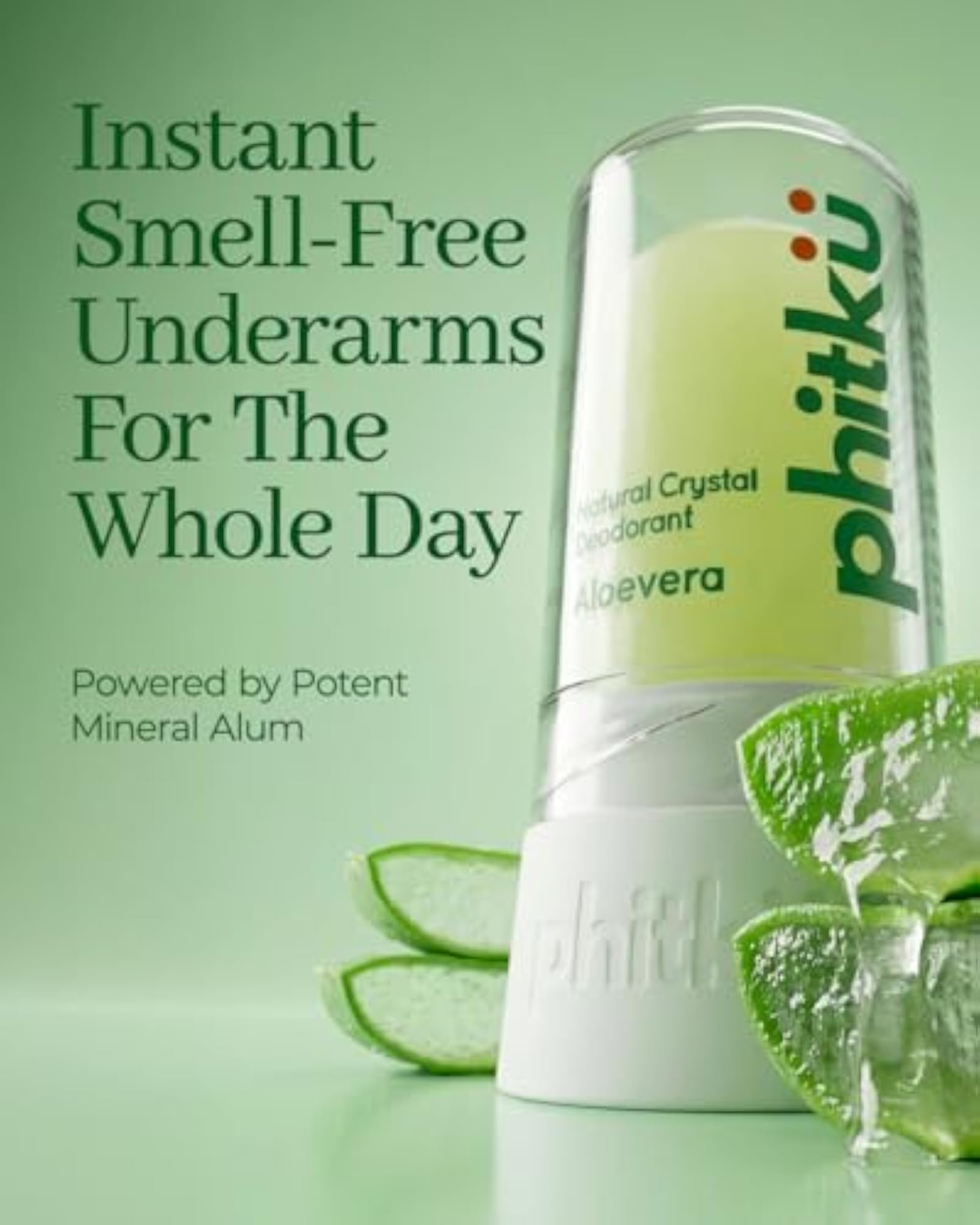Crystal Roll On with Aloe Vera, Natural Alum, Fragrance-Free