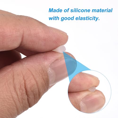 Image of uxcell 28Pcs Silicone End Caps, 0.6mm(1 /32 inch) ID 13mm(1 /2 inch) Height Round Rubber Elastic Screw Thread Protectors Soft Flexible Screw Bolt Covers Caps for Metal Tube Rod Bolt, Clear
