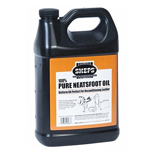 Budobiruon Sheps Pure Neatsfoot Oil, 1 Gallon, Neutral, Premium Leather Reconditioner & Preserver, Neatsfoot Oil for Leather Saddles, Boots, Belts, Work Shoes & More