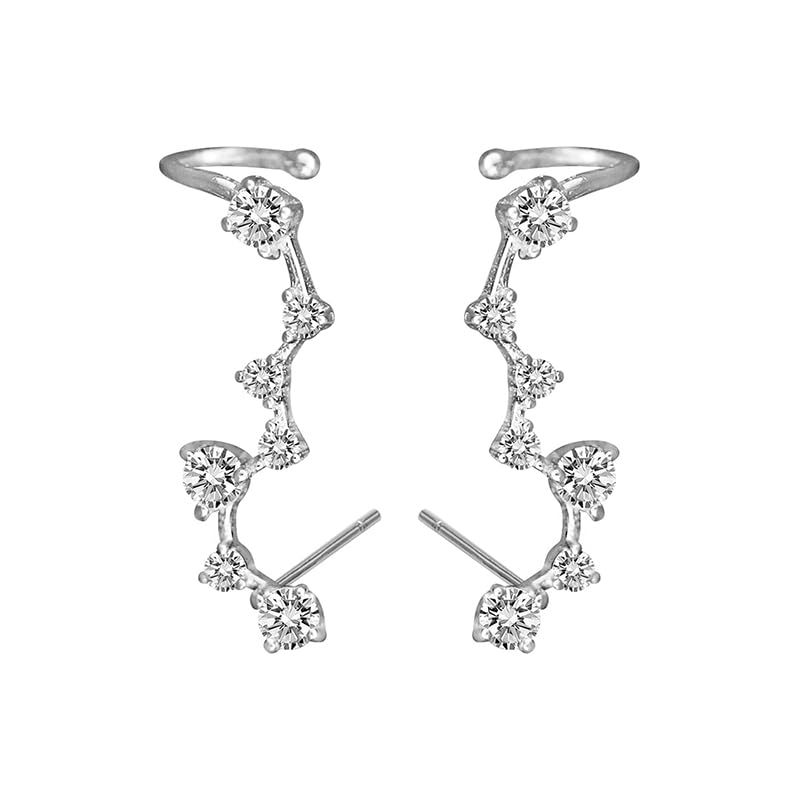 SUGARKITTEN LONDONSterling Silver Polaris Big Dipper Star Cuff Climber Crawler Wrap Earrings