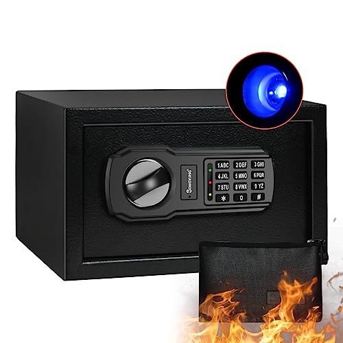 SongYung Fire Resistant Safe Box with Fireproof Waterproof Bag and Sensor Light,0.4 Cubic Feet Money Safe with Emergency External Power Supply,Electronic Digital Security Safe SongYung Fire Resistant Safe Box with Fireproof Waterproof Bag and Sensor Light,0.4 Cubic Feet Money Safe with Emergency External Power Supply,Electronic Digital Security Safe