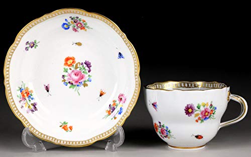 Amazon｜【アンティーク】古マイセン 装飾食器 小ブーケ散しと昆虫 G