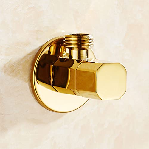 Valve d'arrêt d'angle 1/2 en laiton noir pour robinet de lavabo et wc robuste