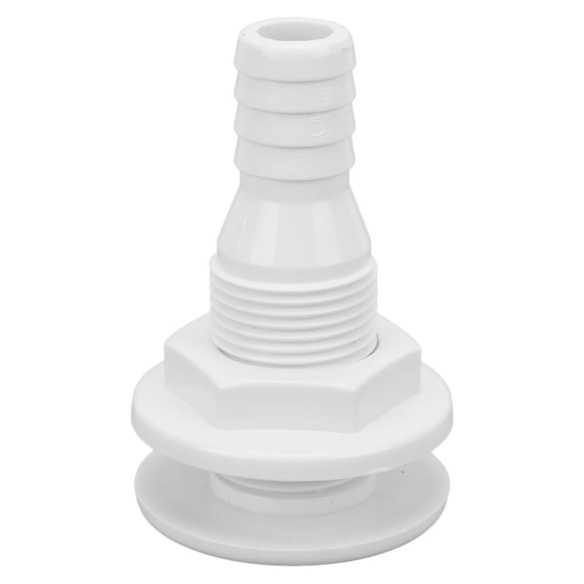 Ausi Thru Hull Fitting 3/4 Inch ABS Plastic Boat Through Hull Connector for Marine Boat Plumbing Fittings(White)