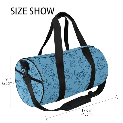 Round Duffel Sports Bag Sea Turtles Lightweight with Inner Pocket Gym Bag for Men Women Duffle Bag for Travel Sports3