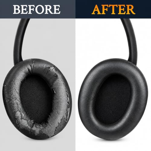 Image of MIZI Replacement Ear Pads Compatible with Sony WH-XB900N, WH-CH710N, WH-CH720N, WH-RF400 & MDR-RF895RK Headphones, Soft Protein Leather Ear Cushions with High-Density Memory Foam, Isolation, Black