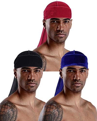 Durags,Velvet Durag Pack for Men Women 360 Waves,Velvet Durag C3