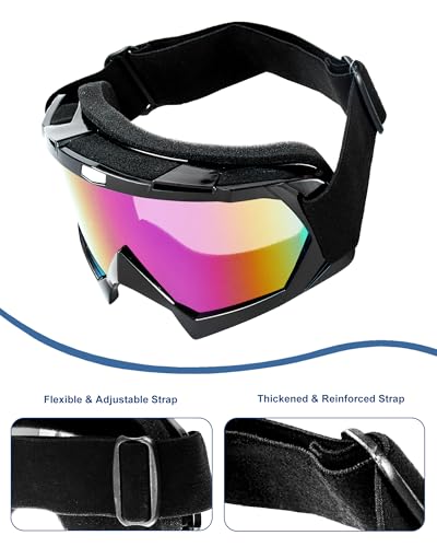 Image of 2Pcs Dirt Bike Goggles Motocross Motorcycle ATV Riding Dustproof Windproof Off Road Racing MX Four Wheeler Goggles