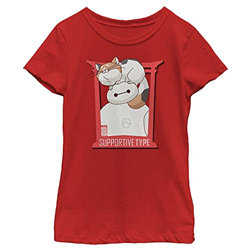 T-shirt Solide Disney Big Hero 6 Rouge Coupe Ajustée Enfant Fille Taille XS