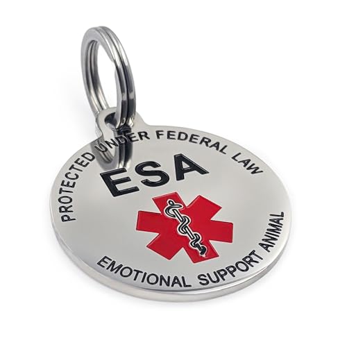 Support Dog Tag Metal Pet ID Tags for Emotional Support Dogs ESA and Therapy Dogs