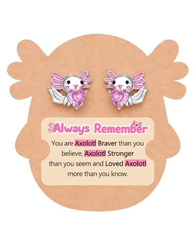 Eryuor Axolotl Gifts for Girls Kids Earrings 8-12 4-6 10 5 7 Hypoallergenic Jewelry