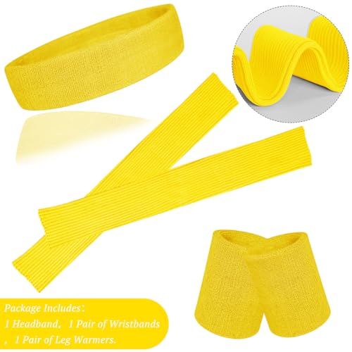 Image of v28 Neon Leg Warmers Set for women Headband Sweatbands Wristbands 80s 90s Pink Running Fanny 80's Plus Size Costumes Pack