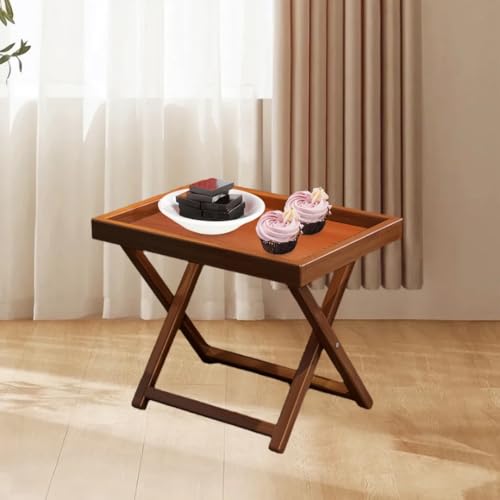 Tavolino pieghevole in bambù per esterni, tavolino versatile per patio, campeggio, giardino, caffè e sala da pranzo, design leggero e portatile