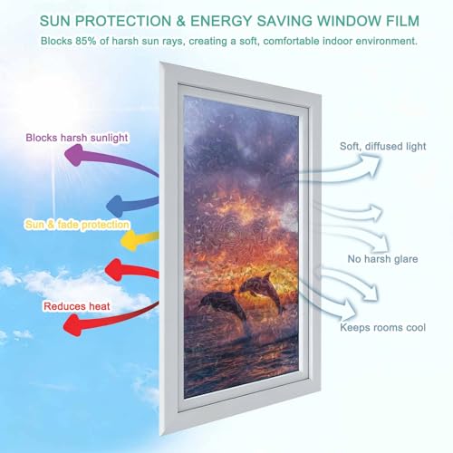 Vinilo decorativo para ventana efecto vitral 35.4 x 78.7 pulg miniatura 5