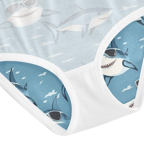 ZZKKO Ocean Sharks Sunglasses Girls Underwear Toddler Panties for Girls Comfort Brief Size 2-8T4