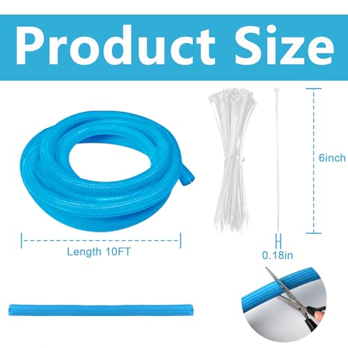 Kit de couverture de chaîne haute visibilité jaune de 3 m pour intérieur et extérieur (bleu) – vue 2