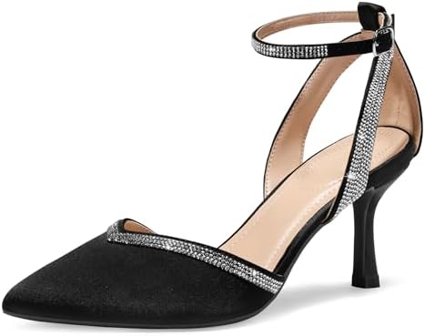 mysoft Women's Pumps Shoes Pointed Toe Kitten Low Heels Stiletto ...