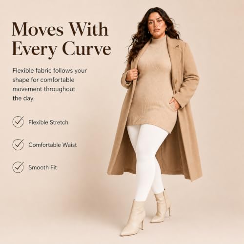 Image of DancMolly Plus Size Fleece Lined Tights Winter Warm Womens Tights, High Waisted Opaque Pantyhose