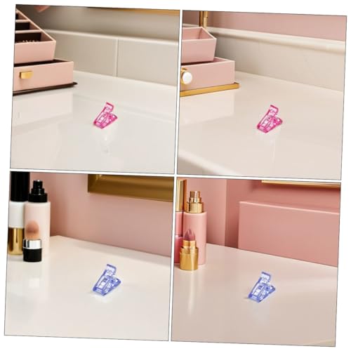 Set de 60 pinzas rosas para manicura y esmalte acrílico miniatura 3
