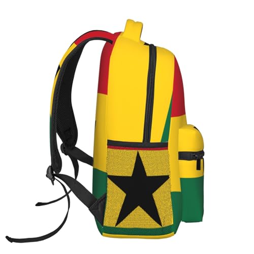Mochila para portátil con bandera de Ghana y diseño ligero multiusos 3