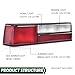 LQI Tail lights Assembly Compatible with Ford Mustang 1987-1993 Rear Lamp Brake Lights Taillight Left&Right Pair Set Assembly W/O Bulbs Luces traseras, Red Lens Black Housing, E7ZZ13405A, E7ZZ13404A