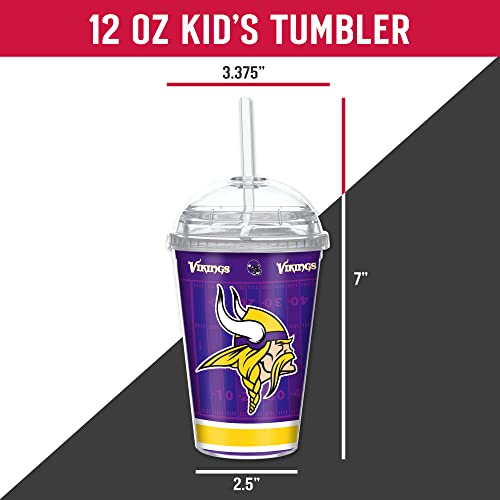 Image of Rico Industries NFL Football Rookie of The Year 12oz Acrylic Tumbler, Youth Tumbler with Swirly Straw