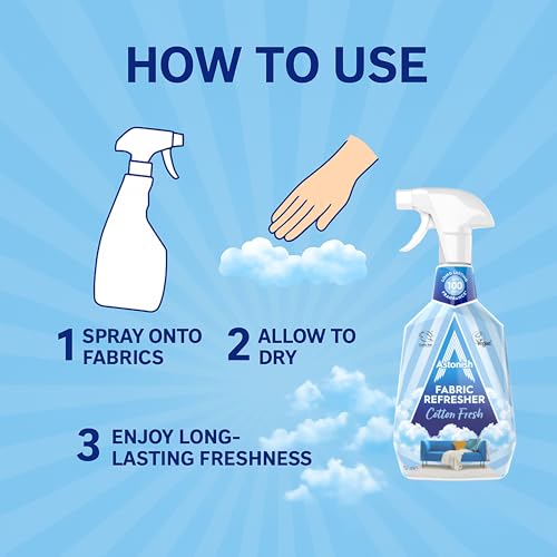 Astonish Spray Rinfrescante Per Tessuti Per Rinfrescare Vestiti, Tende, Tappeti E Tessuti, Profumo Fresco Di Cotone, 750 Ml - 4