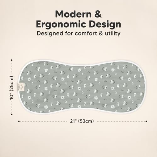 Image of 5-Pack Muslin Burp Cloths Baby Boy, Girl - Very Absorbent Baby Burp Cloth Rags, 8-Layers Viscose Derived from Bamboo Cotton Muslin Towel, Super Soft Spit Up Rags, No Shrink Washcloths (Fleur)