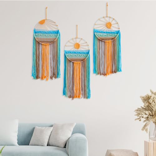 Atrapasueños de pared boho macramé kit colorido decorativo iFutniew para salón 3