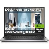 Dell Precision 7000 7780 Mobile Workstation Laptop (NVIDIA RTX 4000 Ada 12GB, 17.3' FHD, Intel 24-Core i9-13950HX ( Ultra 7 165H), 32GB CAMM2 DDR5, 1TB SSD) Pro Max for Engineer, Designer, Win 11 Pro