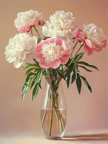 Peinture par numéros adulte de fleurs sans châssis moderne 70x100cm
