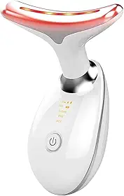 Massageador Facial LED 7 Cores Vicxis Recarregável Lifting Facial Anti Idade Vibratório Para Rosto e Pescoço Skin Care Profissional Rejuvenescimento