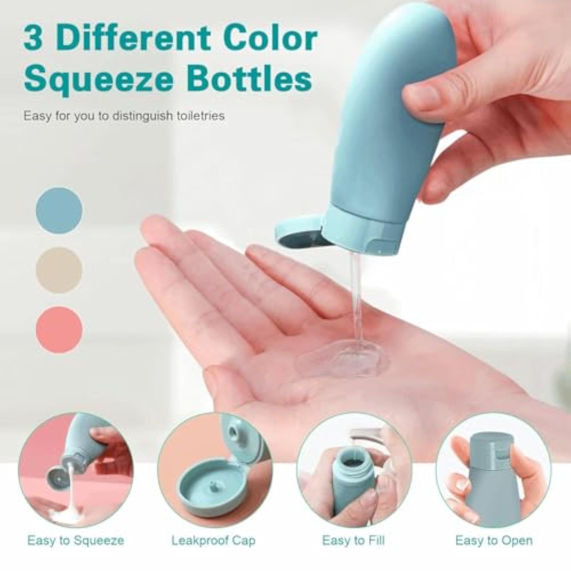 Travel Size Toiletry Bottles 13 Piece Set with Carry Bag