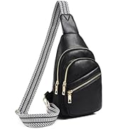 Lishang Brusttasche Damen Herren Bauchtasche Sling Bag Damen PU Leder Crossbody Bag Breiter Gurt ...
