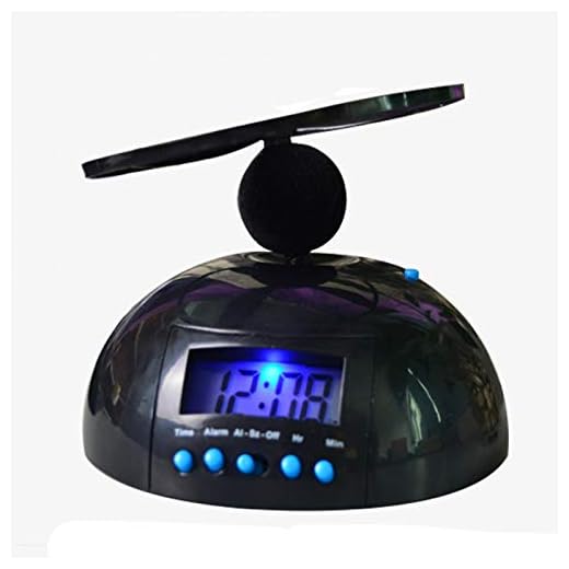 Kakalote Flying Alarm Clock Digital LED Alarm Clock Gadget Bedroom Snooze Propeller Clock Loud(Black - 1pc 5.51x2.36inch)