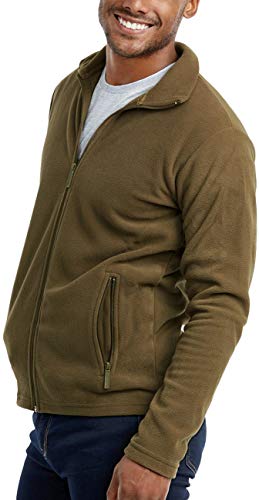 Image of ToBeInStyle Men's Zip Up Long Sleeve High Collar Polar Fleece Jacket