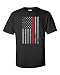 Police Blotter Mens Firefighter Thin Red Line Vertical Flag T-Shirt
