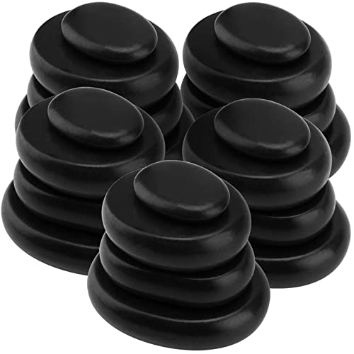 SINJEUN 40 PCS 4 Sizes Basalt Massage Stones, Large Basalt Massage Rocks Round Hot Stones for Home...