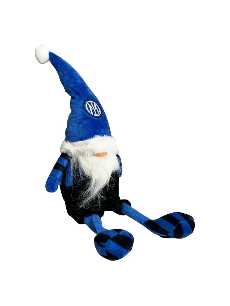 Inter | Gnomo Natale Arredo | 41 Cm | Nero/Azzurro| Prodotto Ufficiale
