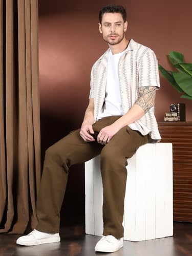 Image of KOTTY Men's Solid Mid Rise Utility Pocket Button Willow Blue Regular Cargo