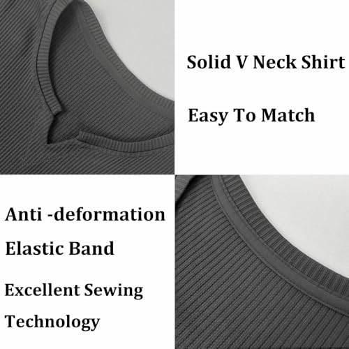 Men's Muscle Stretch Shirts Long&Short Sleeve V Neck Slim Fit Stylish T-Shirts Casual Thermal Underwear3