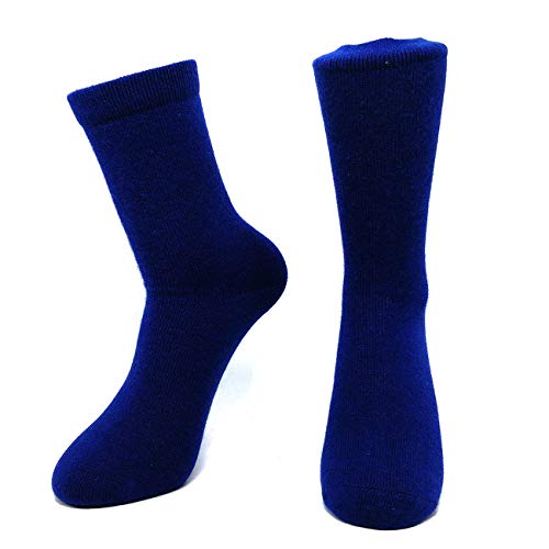 Image of Pure Cashmere Thick Unisex Men Women Crew Mid Calf Causal Socks, Smooth Toes and Heel Sewed by Handwork