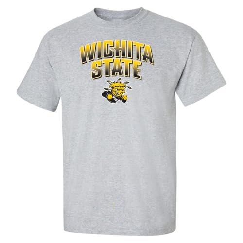CornBorn Wichita State Shockers Shirt - Wichita State T Shirts - Full Color Fade - Gray - XL