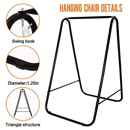 Hammock Chair With Stand - Wuyule Heavy Duty Hammock Chair Stand With Hanging Swing Chair, Max Load 330Lbs, Indoor Outdoor Swing Stand Suitable For Room, Yard #TOP4