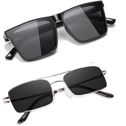 Sheomy Unisex Combo offer pack of 2 shades glasses Rectangle Retro Vintage Narrow Sunglasses Women and Men Small Narrow Square Sun Glasses Combo offer pack of MC-671 Sheomy Unisex Combo offer pack of 2 shades glasses Rectangle Retro Vintage Narrow Sunglasses Women and Men Small Narrow Square Sun Glasses Combo offer pack of MC-671