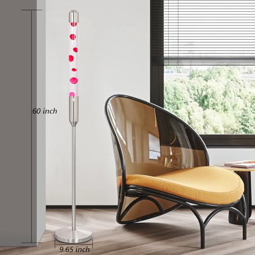 Image of Kyzfy 59-Inch Liquid Motion Lamp,Magma Lamp, Mood Relaxation Light,Suitable for Home Decoration, Living Room, Office, Bedroom, cafe (59 inch Clear Water red Wax /Silver)