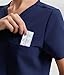 YESWEL Scrubs for Women Set, V-Neck Top & High Waisted Jogger Pants, 8 Pockets Stretchy Medical Uniform Workwear (Standard, Navy, Large)