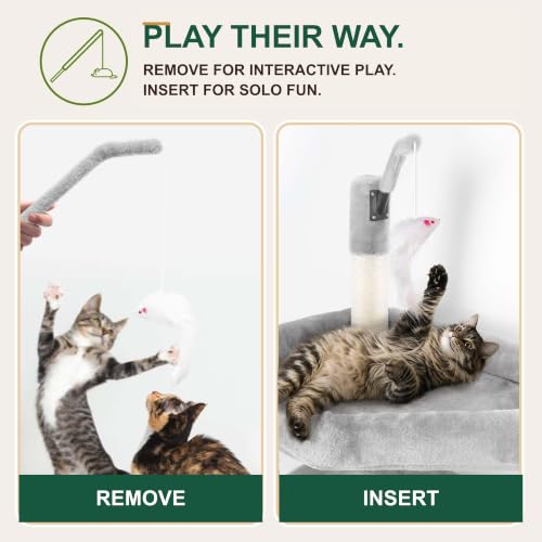 Image of Globlazer Cat Tree for Large Adult Cats, Heavy Duty Indoor Cat Tower, F74B