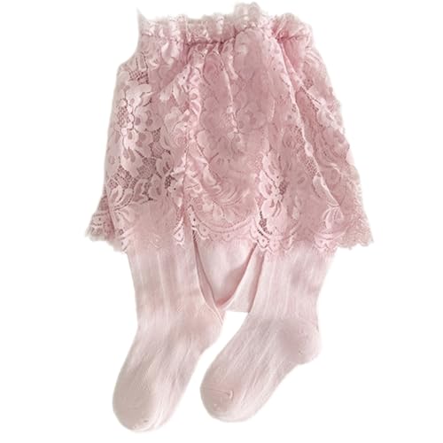 Girls Fashion Tights with Attached Lace Skirt Stretchy Waistband Soft Cotton Infants Leggings Play Essential