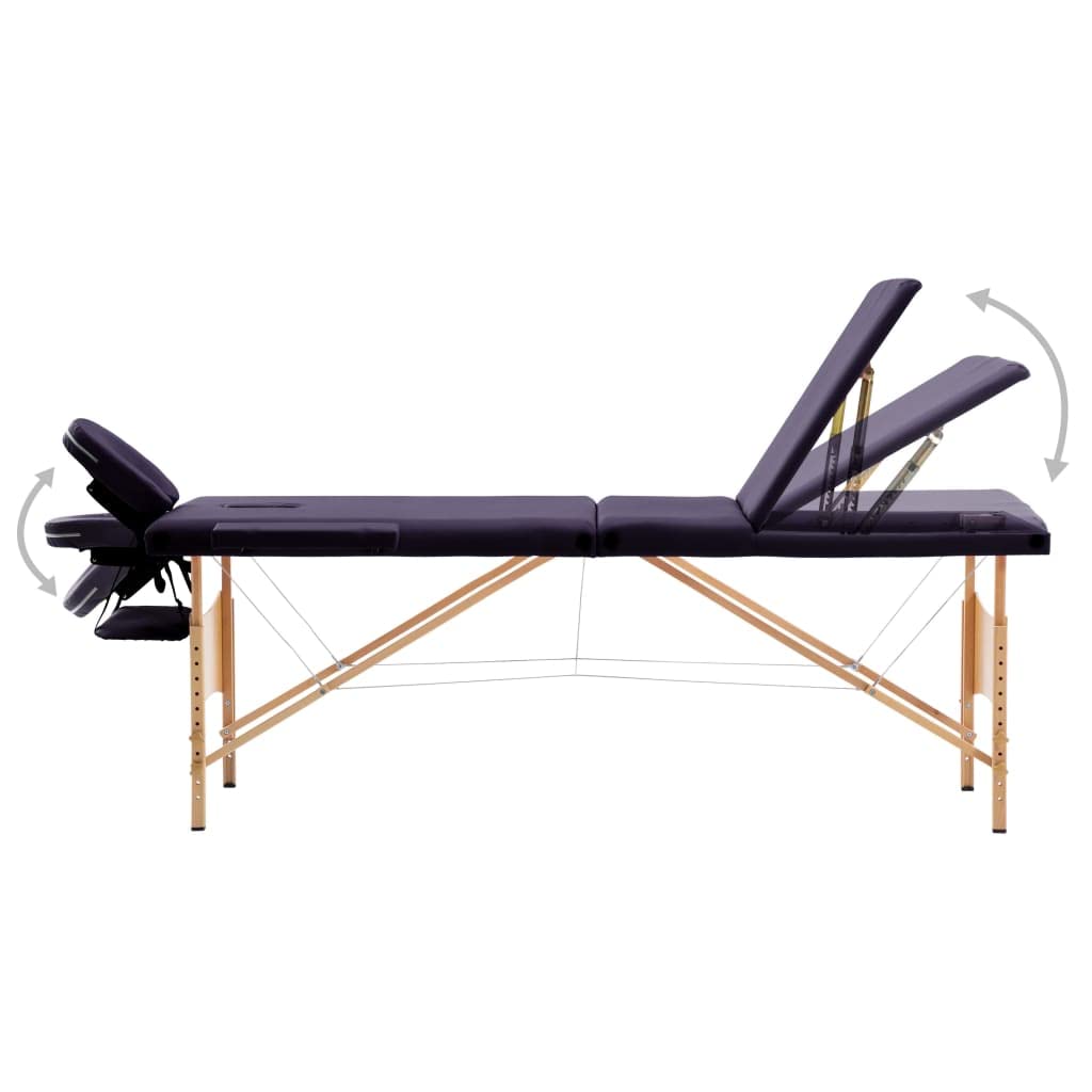 Table de Massage Pliable 3 Zones Bois Violet,Santé & beauté,Hygiène personnelle,Massage & Relaxation,Tables de Massage,18.85 kg-110189